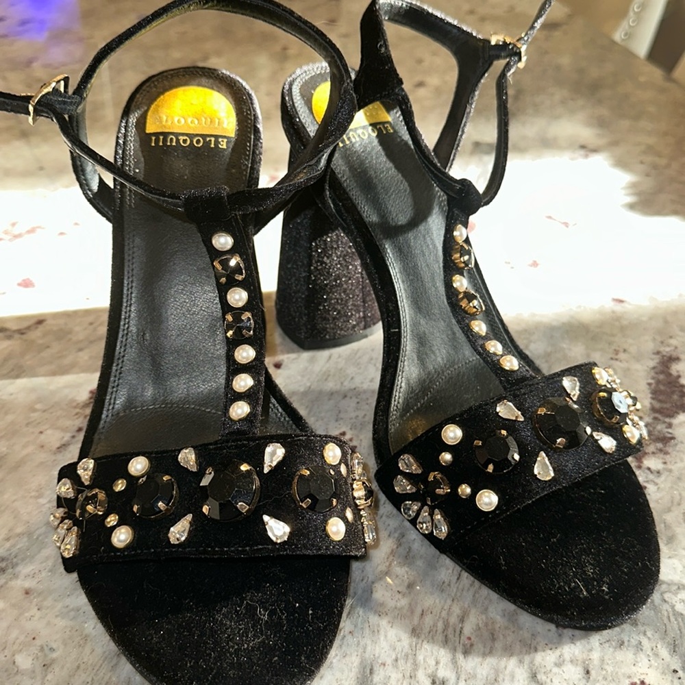 New Eloquii Velvet jewel heels